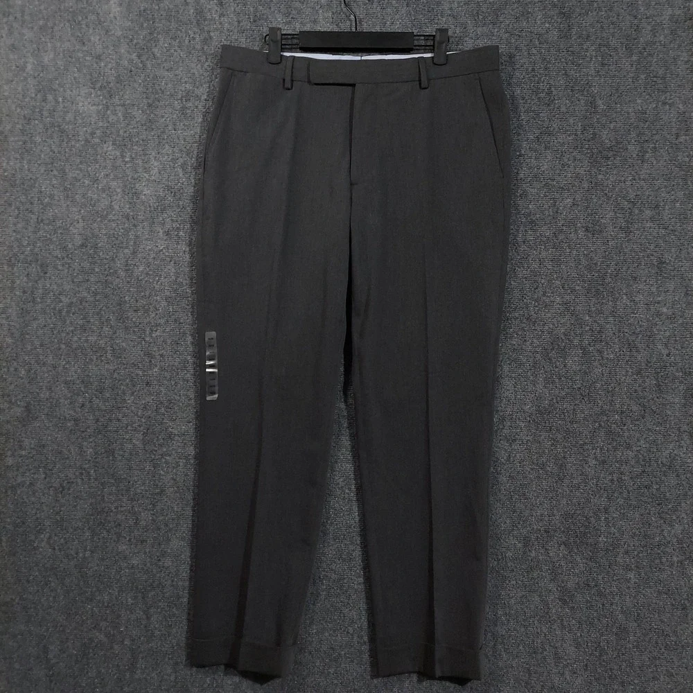 Polo‎ Ralph Lauren Pants Mens 34x30 Gray Wool Blend Stretch Dress Suit Formal